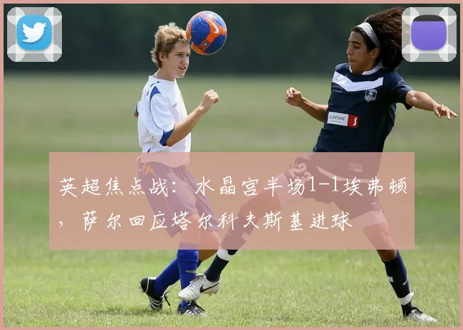 英超焦点战：水晶宫半场1-1埃弗顿，萨尔回应塔尔科夫斯基进球